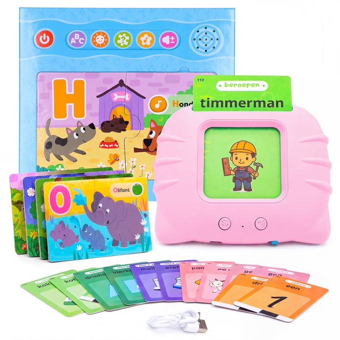 Beebie Babbels Taalbuddy Bundel | Taalbuddy Roze + Taalbuddy Puzzelvariant | Woordjes Leren & Interactieve Alfabet Puzzel | Pratende Flitskaarten | Nederlands Leren | Educatief Montessori Speelgoed | Taalontwikkeling